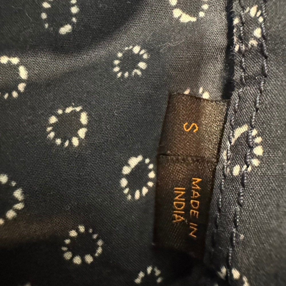 Hugo Boss Mens Navy Blue Geometric Circle Print Short Sleeve Button Down Shirt S - Picture 4 of 7